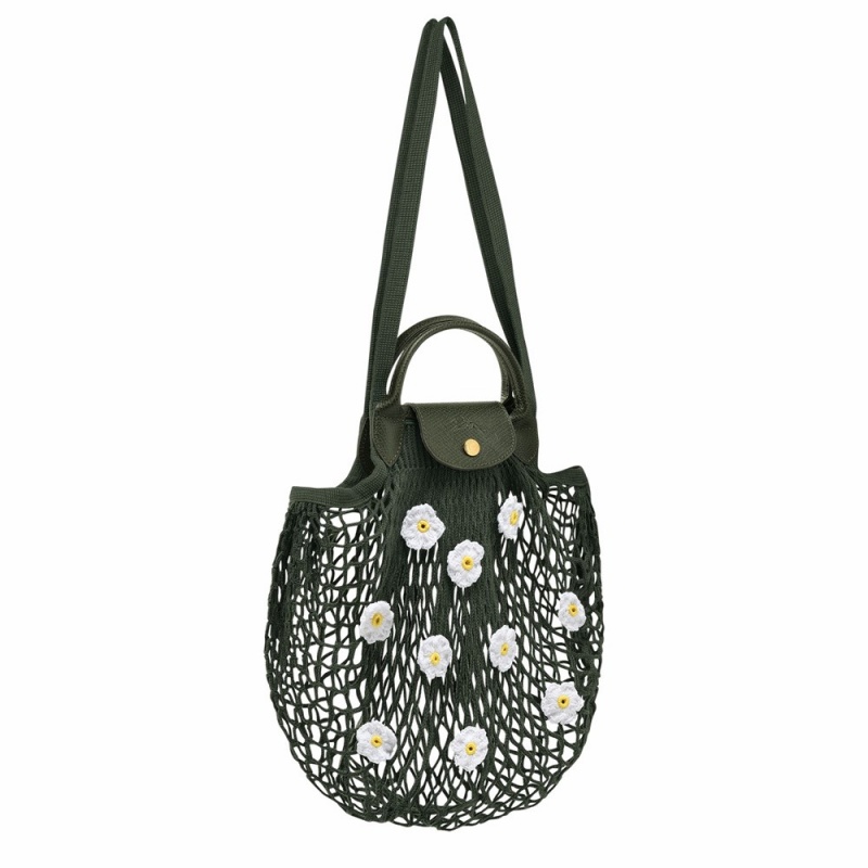 Black Longchamp Le Pliage Filet L Mesh Bags Women's Shoulder Bags